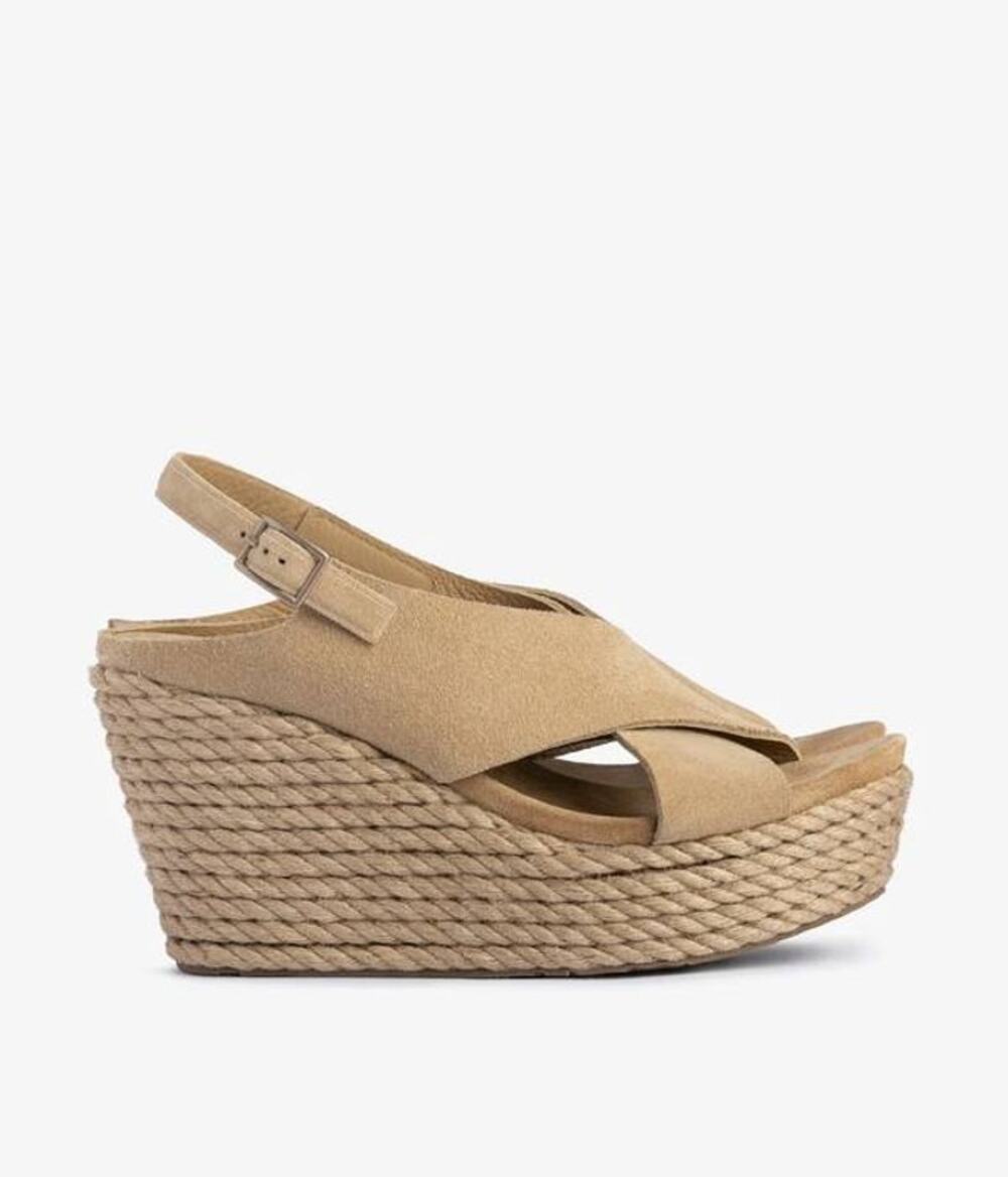 Pedro Garcia 85 Donvina Crisscross Wedge Espadrilles in Dijon Castora 36.5